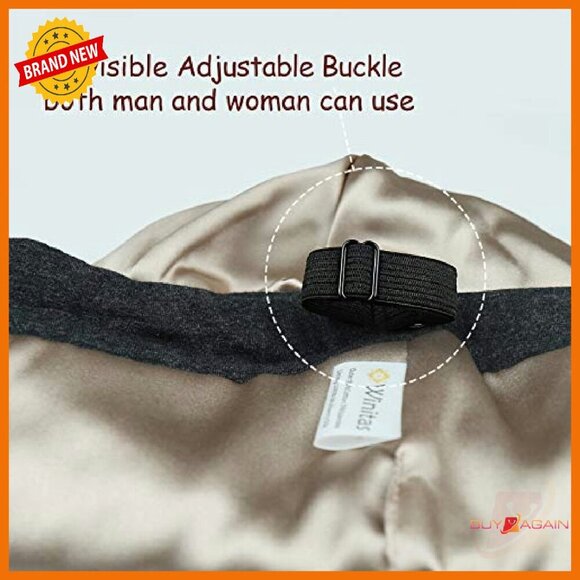 Adjustable Silk Satin Sleep Cap for Curly Hair Dreadlocks 18-32 Inch - Picture 4 of 7